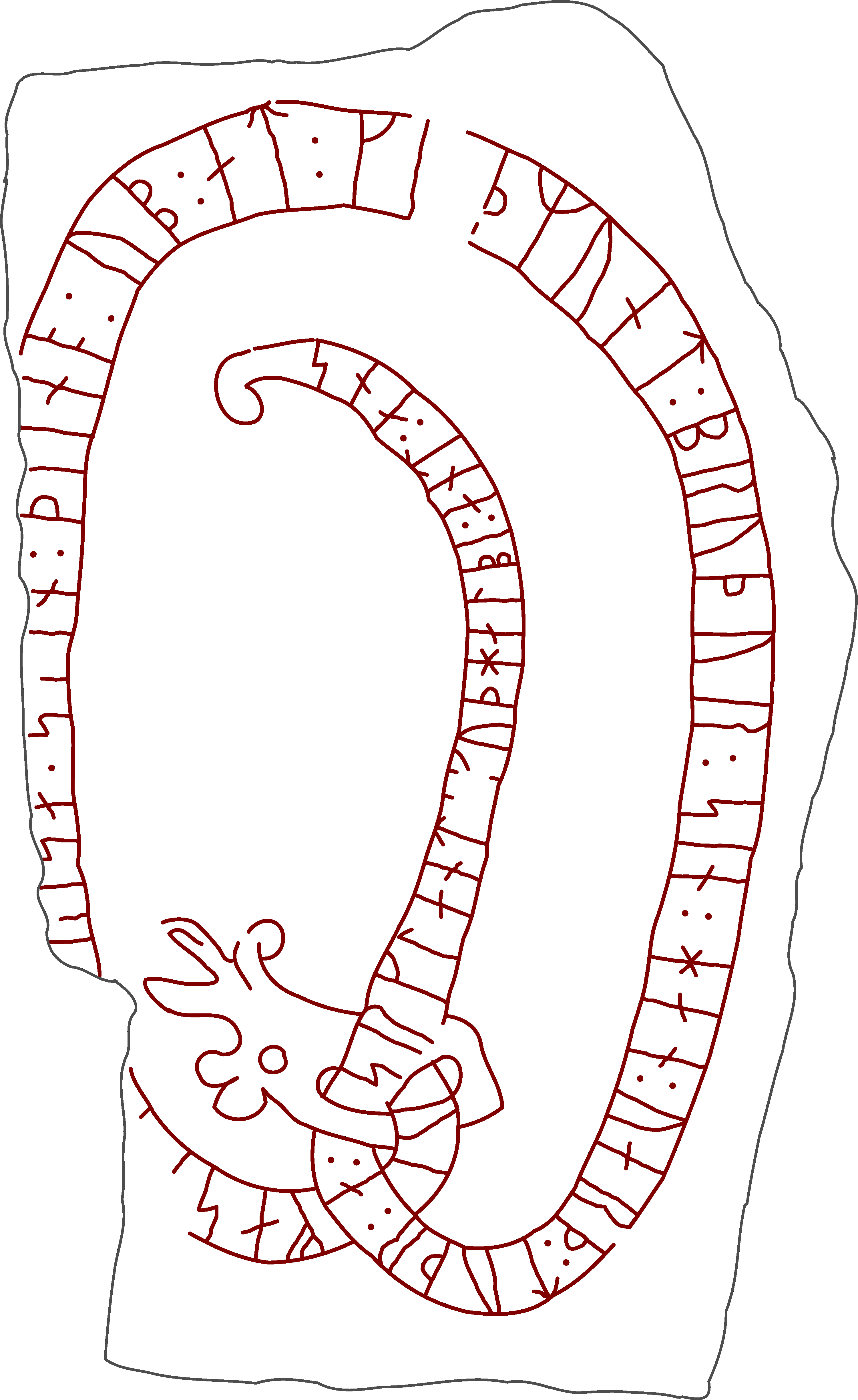 Drawing of the inscription of the runestone U 785